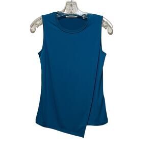 Tahari Sleeveless Shell Tank Top Blouse Blue Size XS